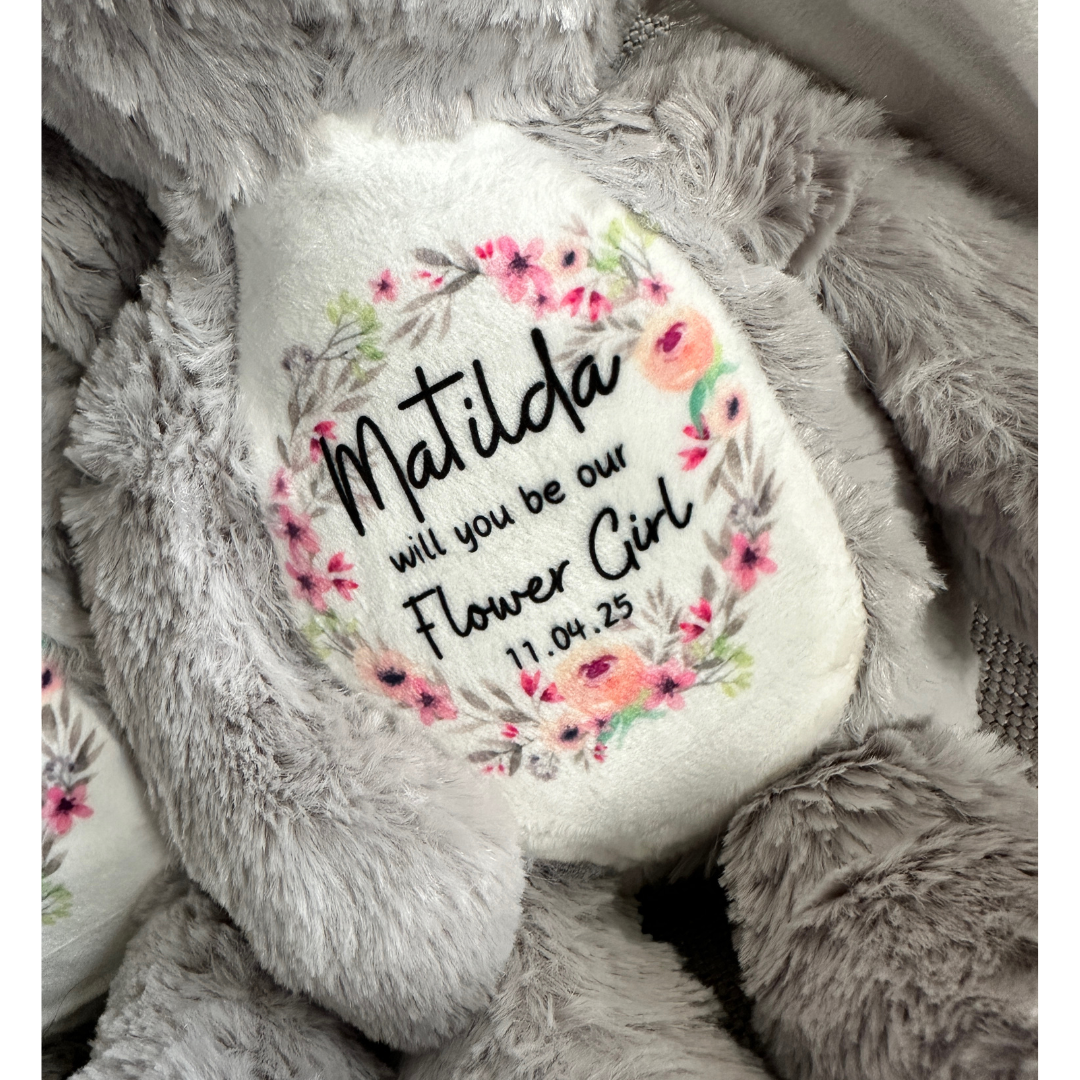 Personalised Flower Girl Gift - Personalised  - Flower Girl Gift - Bridesmaid Teddy - Flower Girl Teddy - Wedding