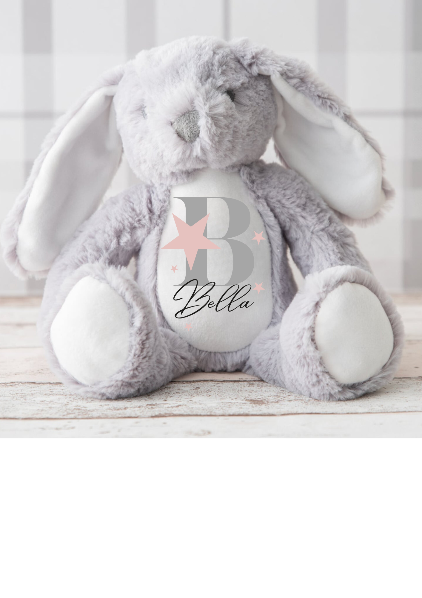 Personalised Bunny Rabbit, New Baby Gift, Personalised Plush Soft Toy , Kids Cuddly Toy, Girls and Boys Teddy