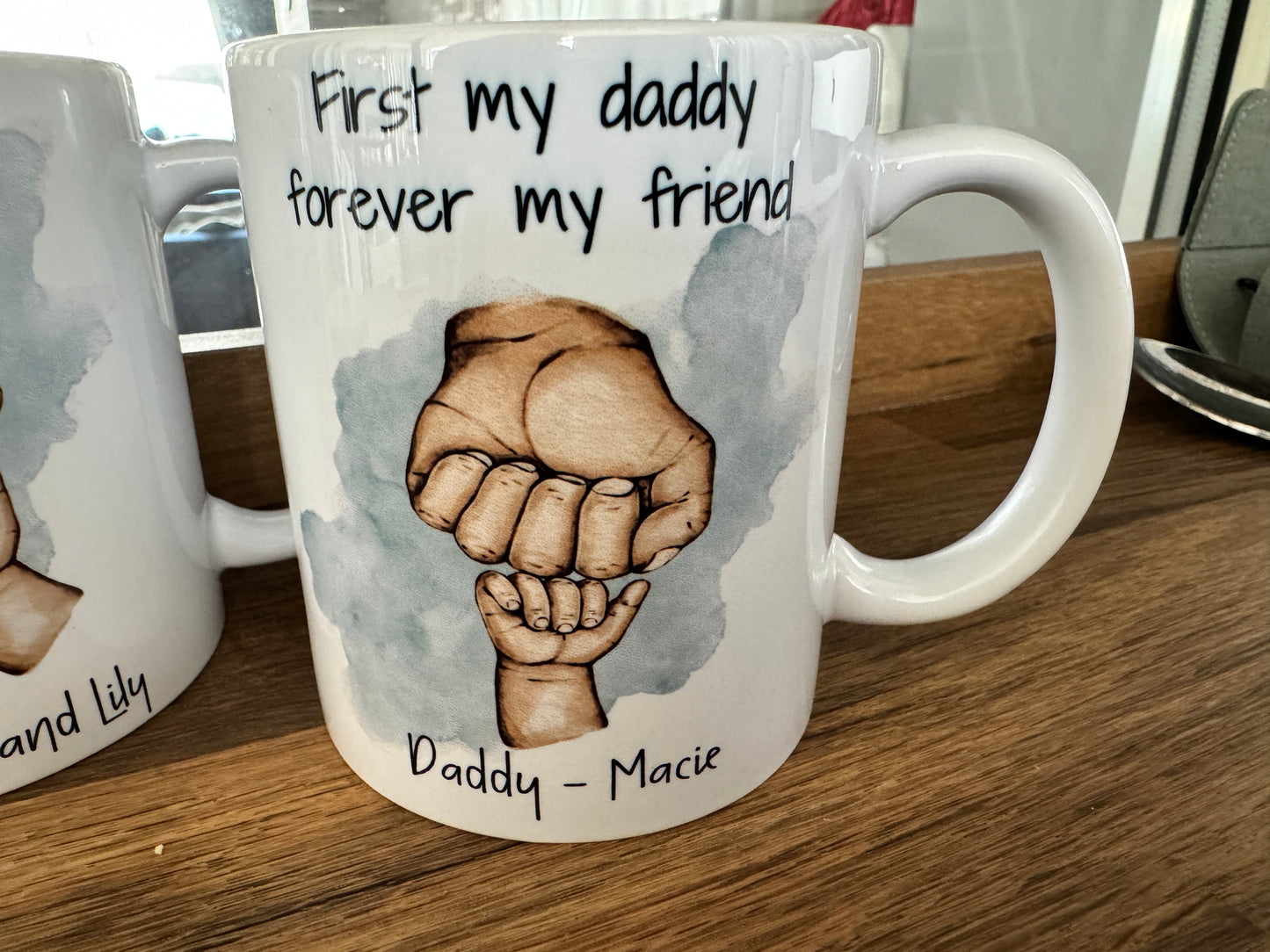 Dad Gift, Fist Bump, Personalised Mug Gift , Fathers Day Gift, Birthday Gift for Dad, Daddy, Grandad, Gift From Kids, Dads Team