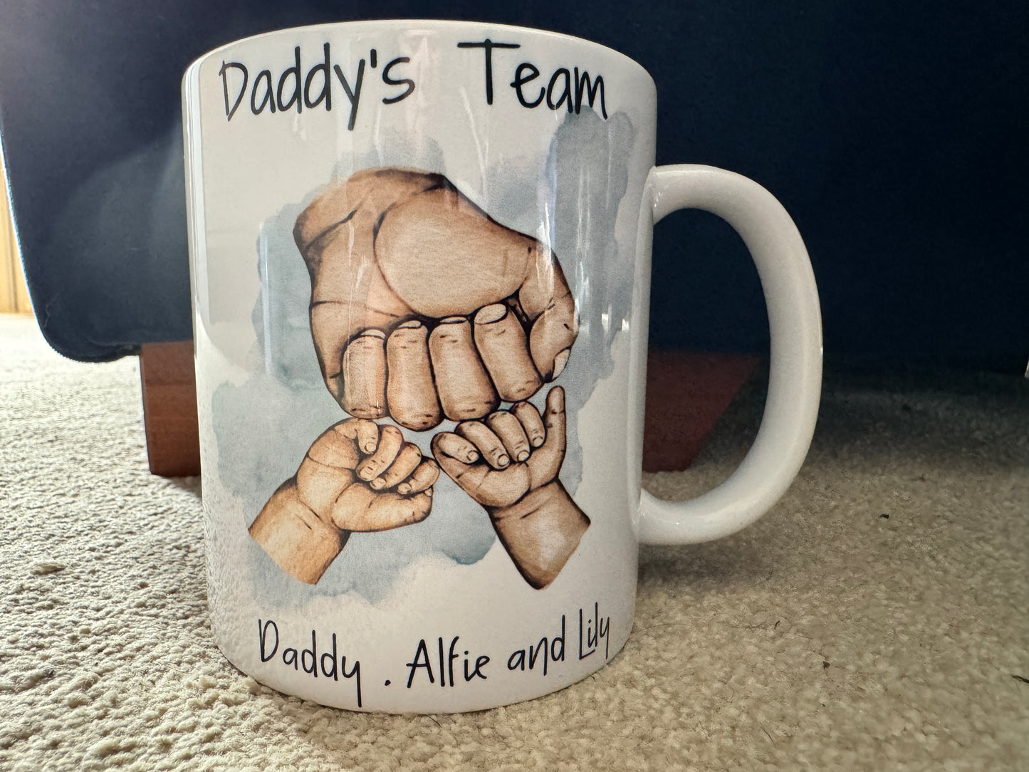 Dad Gift, Fist Bump, Personalised Mug Gift , Fathers Day Gift, Birthday Gift for Dad, Daddy, Grandad, Gift From Kids, Dads Team