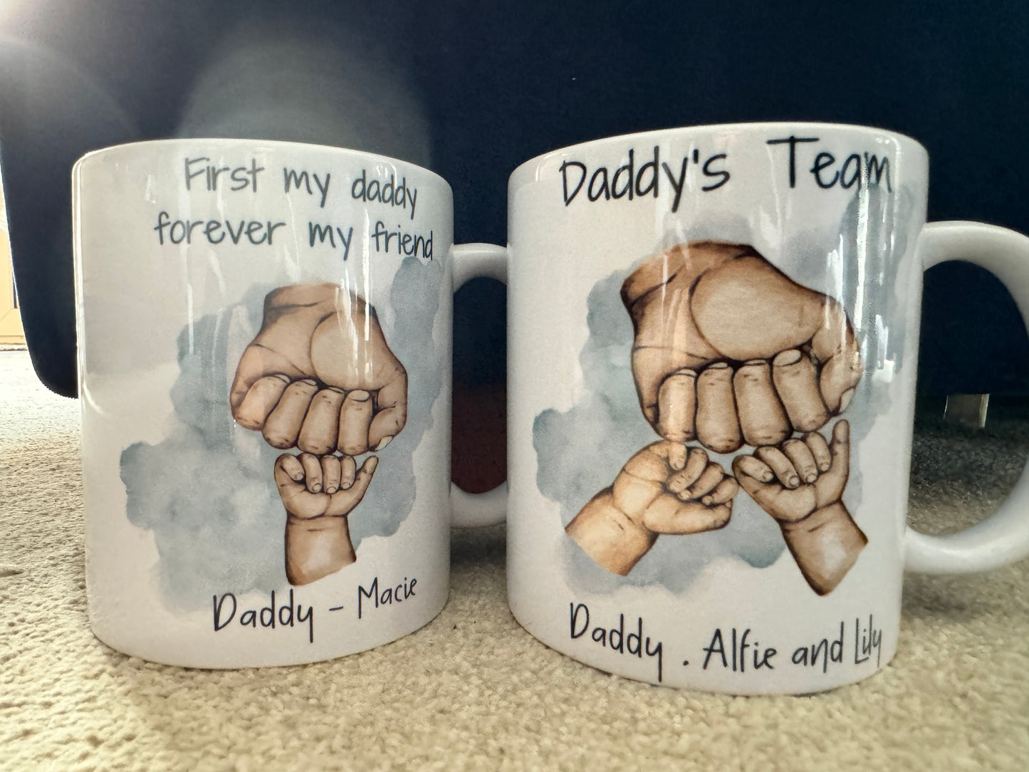 Dad Gift, Fist Bump, Personalised Mug Gift , Fathers Day Gift, Birthday Gift for Dad, Daddy, Grandad, Gift From Kids, Dads Team