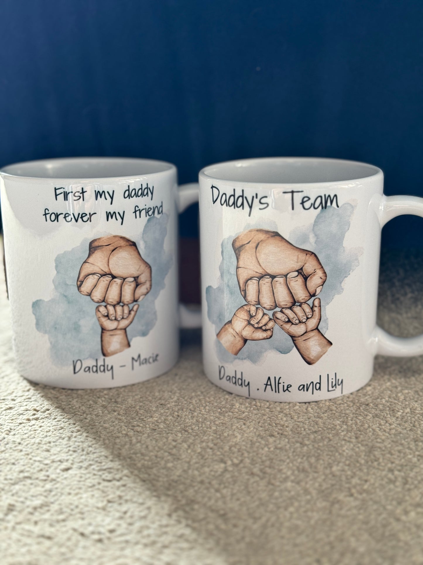 Dad Gift, Fist Bump, Personalised Mug Gift , Fathers Day Gift, Birthday Gift for Dad, Daddy, Grandad, Gift From Kids, Dads Team