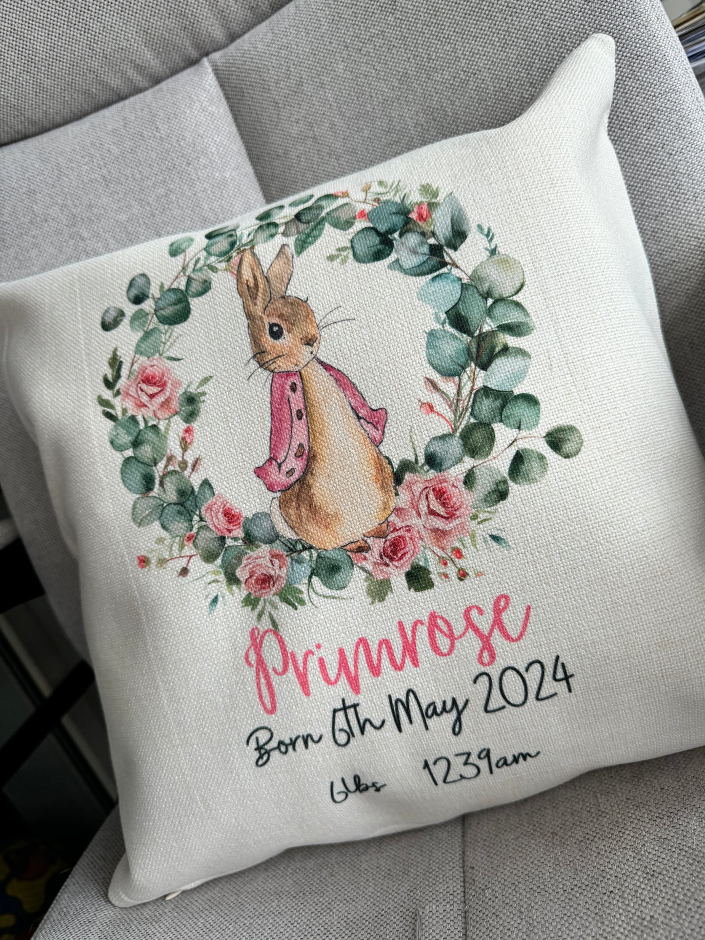 New Baby Gift ,Peter Rabbit Cushion, Cushion,Girls ,Nursery Decor,Baby Girl Gifts ,New Baby Girl Gifts,Nursery, Nursery Cushion