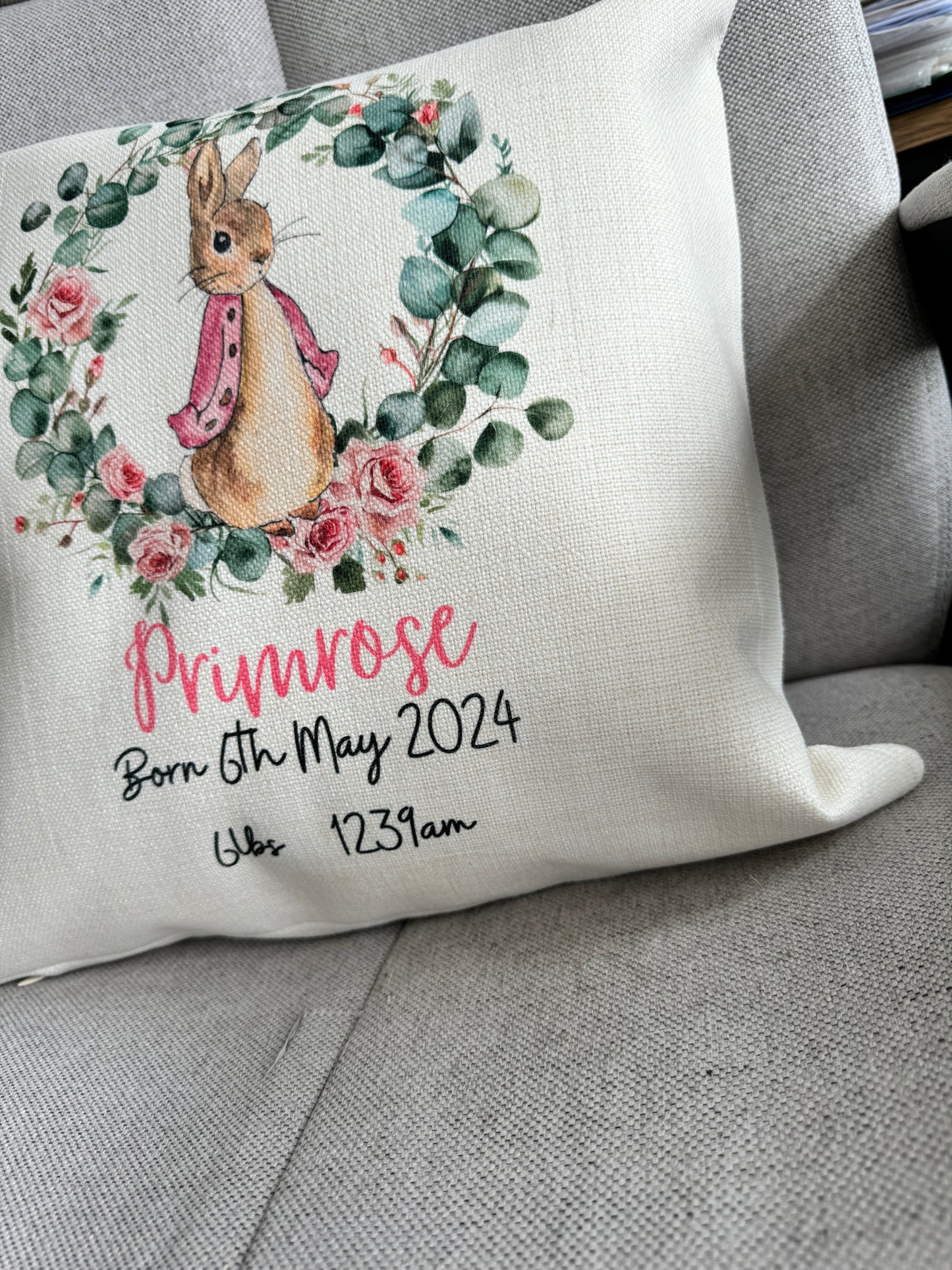 New Baby Gift ,Peter Rabbit Cushion, Cushion,Girls ,Nursery Decor,Baby Girl Gifts ,New Baby Girl Gifts,Nursery, Nursery Cushion