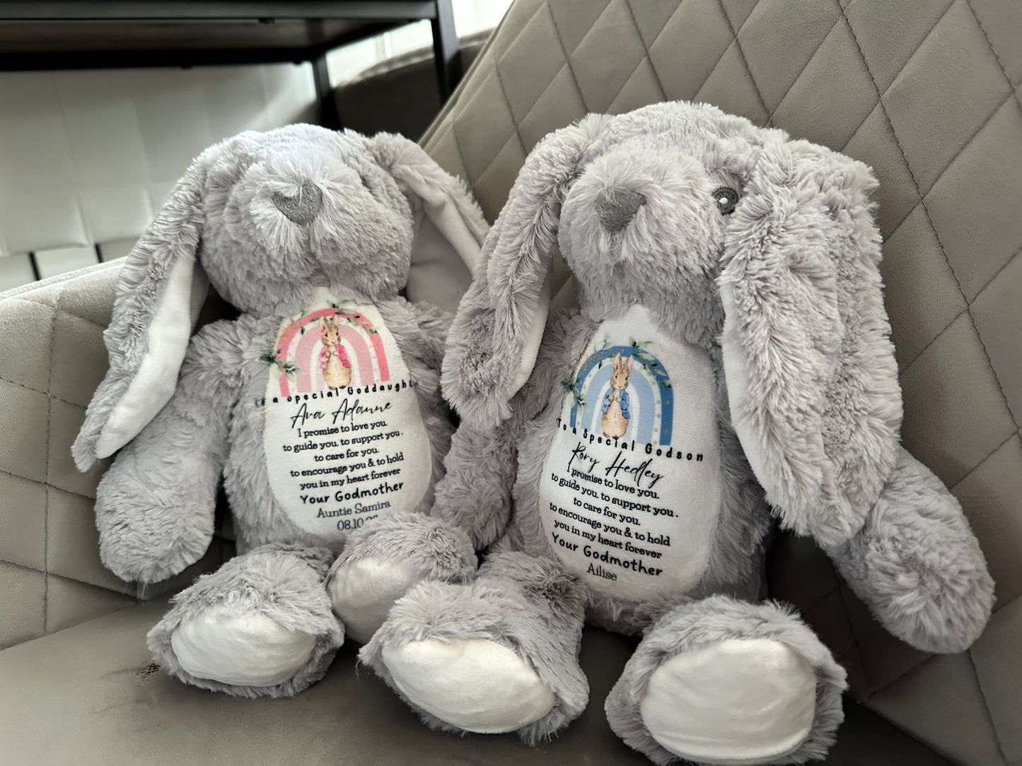 Personalised Christening Baptism Gift for Boys, Christening Bunny,Christening Gifts,Christening Keepsake, Stuffed Teddy