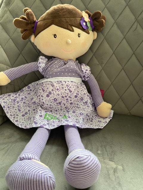 Personalised Rag Doll, Personalised Doll with Embroidered Name