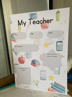 Teacher card, teacher thank you gift, end of term gift, thank you teacher card, greeting card, personalised card, key worker, childminder