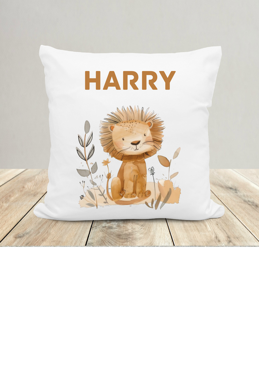 Personalised Safari Cushion , Boy's Jungle Cushion , Nursery Cushion , New Baby Gift