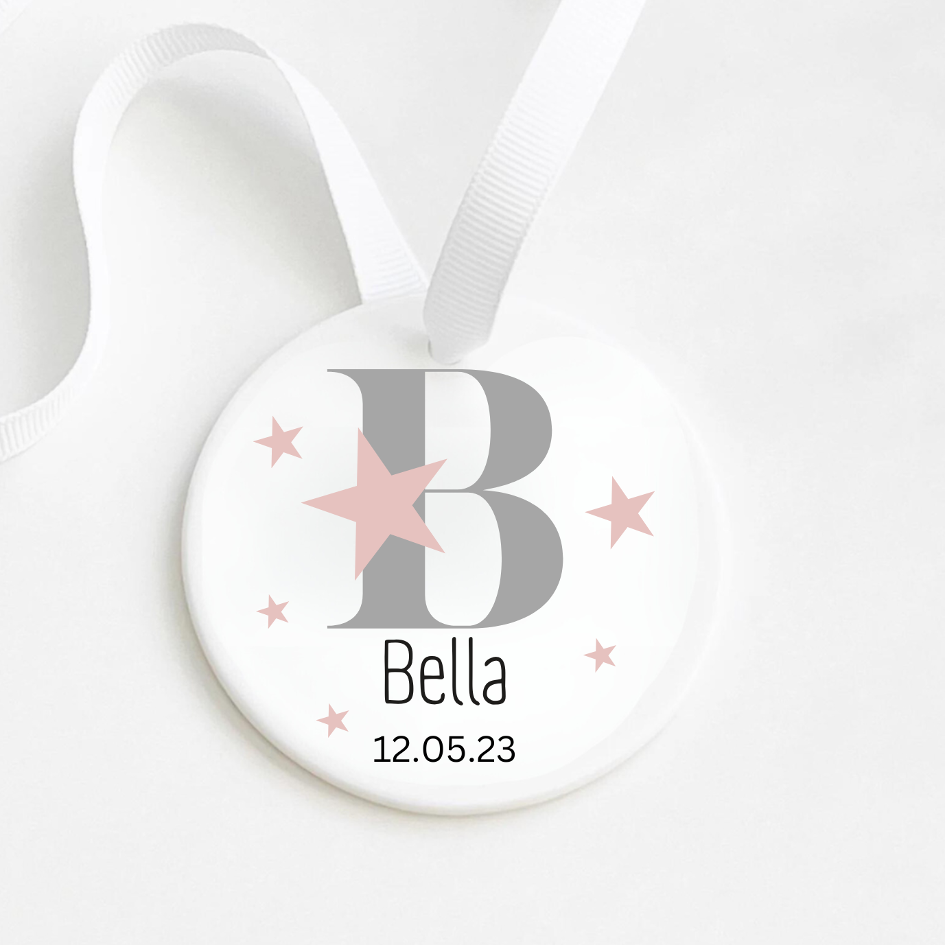 Personalised New Baby Girl Gift | Ceramic Bauble | New Baby Arrival | Hanging Keepsake