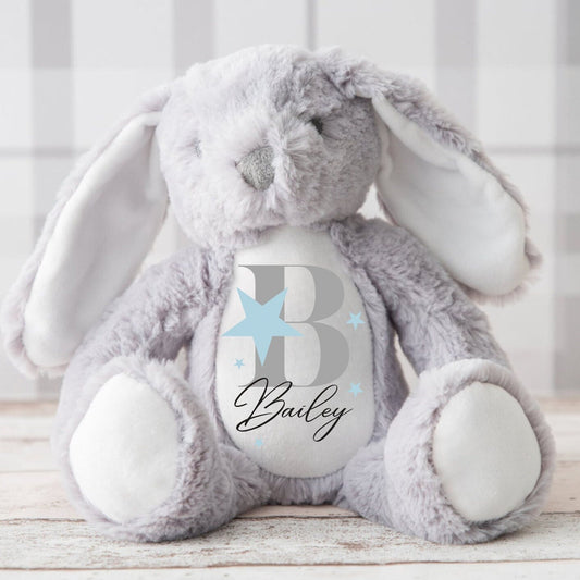 Personalised Bunny Rabbit, New Baby Gift, Personalised Plush Soft Toy, Your Name Teddy, Kids Cuddly Toy, Girls and Boys Teddy