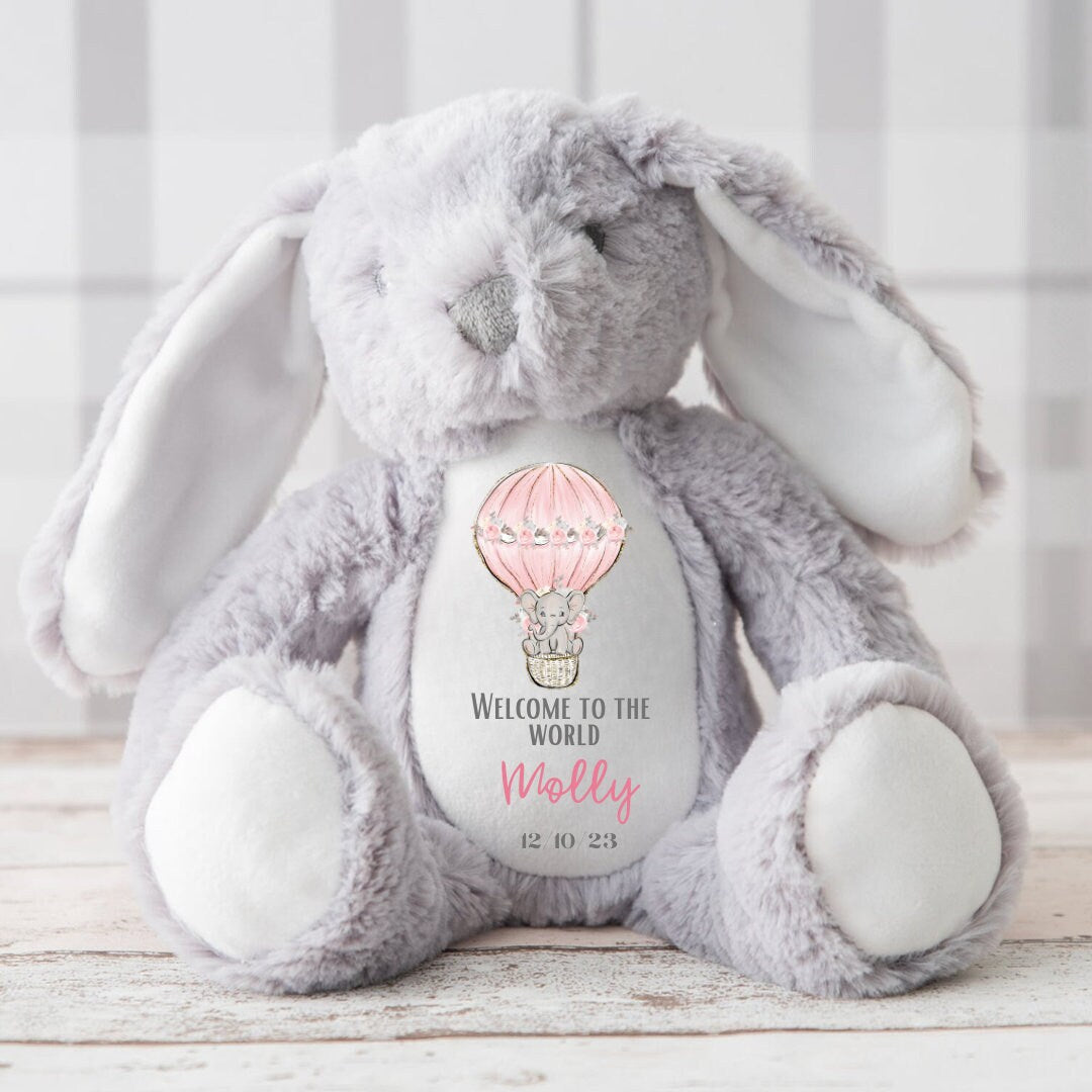 Personalised New baby ,Soft Toy, Baby Gift, Baby Shower Gift ,New Baby Gift, Baby Keepsake, Baby Boy, Baby Girl, Newborn Gift, Bunny Toy