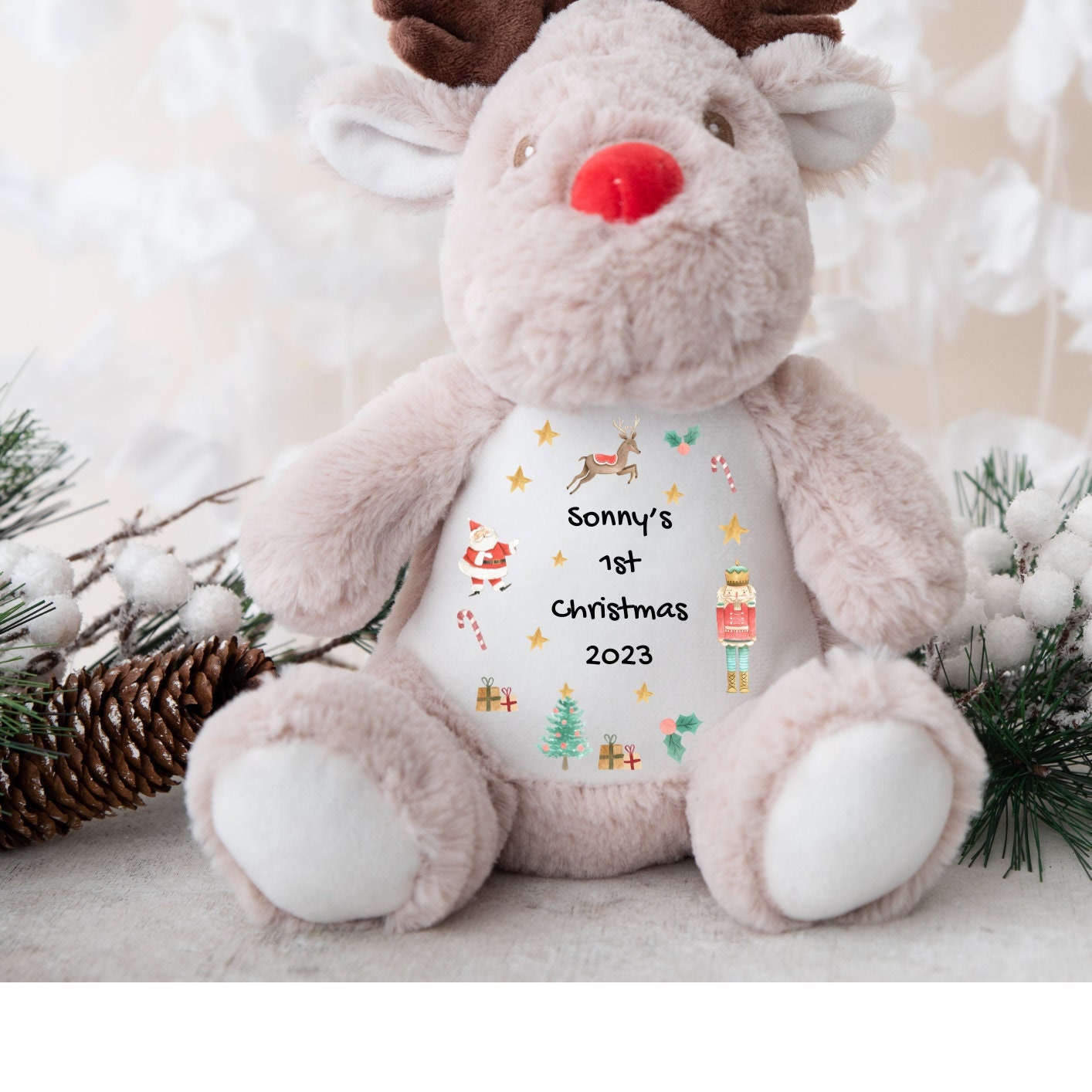 Babies 1st Christmas , Christmas Teddy, Baby Christmas Gift, Christmas Eve Gift, Christmas Soft Toy, Personalised Christmas Gift,Christmas