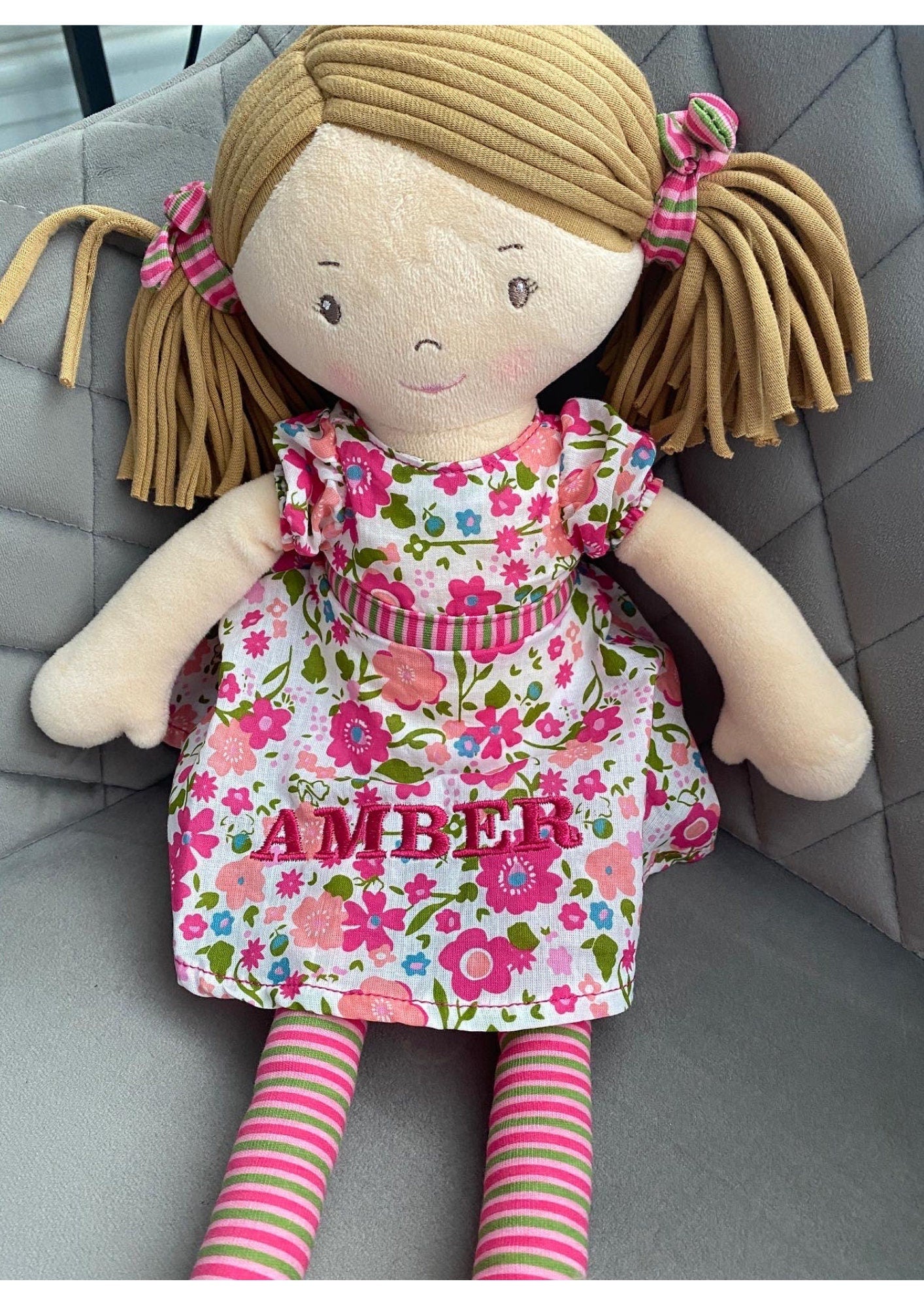 Personalised Rag Doll , New Baby Gift , Personalised Christmas Gift , Christening Gift