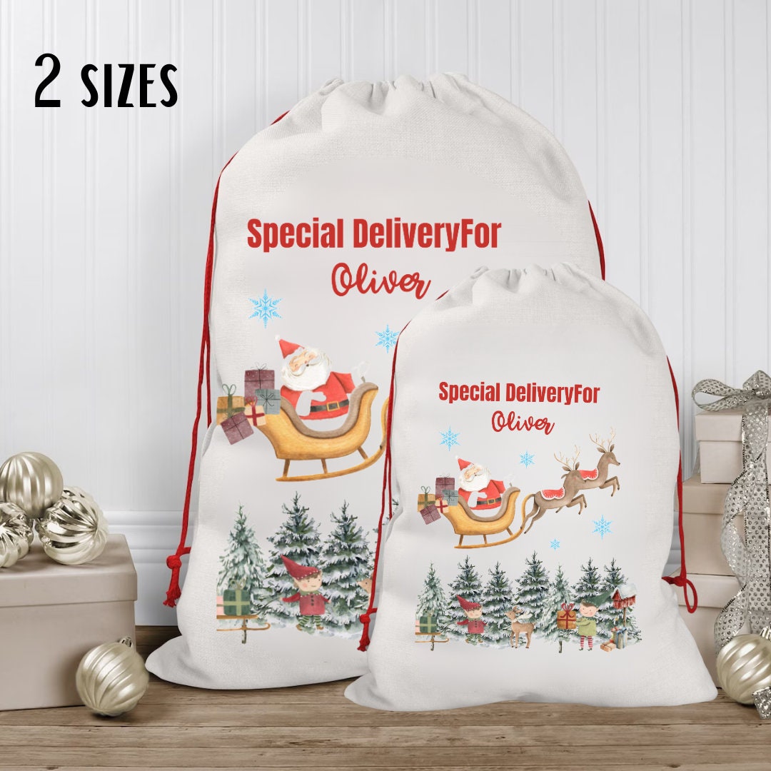 Personalised Santa Sack, Christmas Present Sack, Baby's First Christmas Gift, Christmas Stocking, Father Christmas Toy Sack