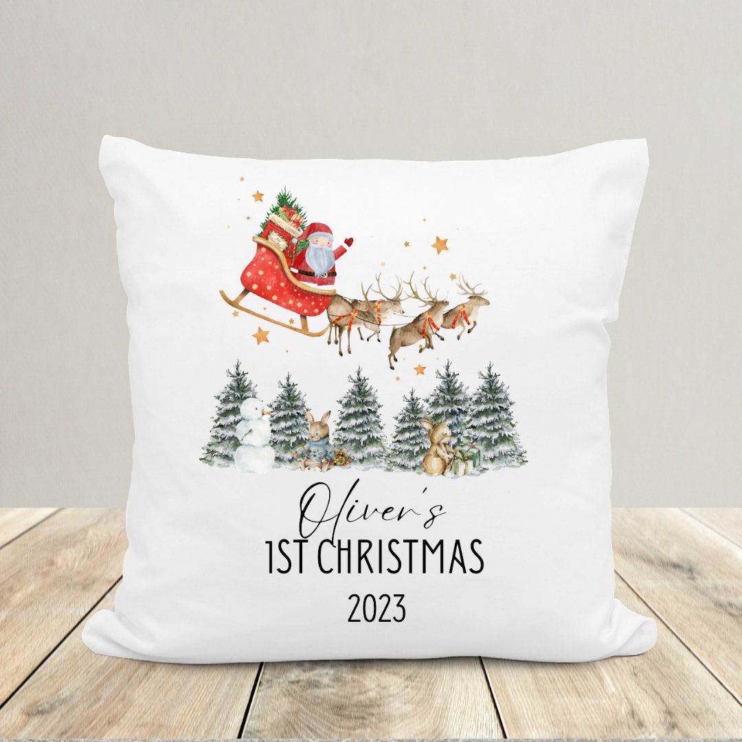 Personalised First Christmas Keepsake Cushion - Baby's First Christmas Gifts - Personalised Christmas Decorations - Christmas Cushions