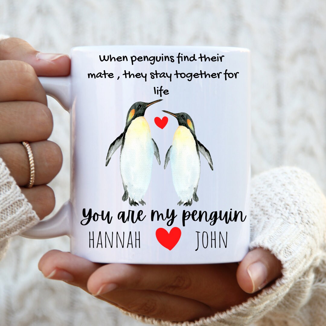 Personalised Valentines day gift for him, Personalised Valentines day gift for her, You're My Penguin Mug, husband or wife , Valentines Day